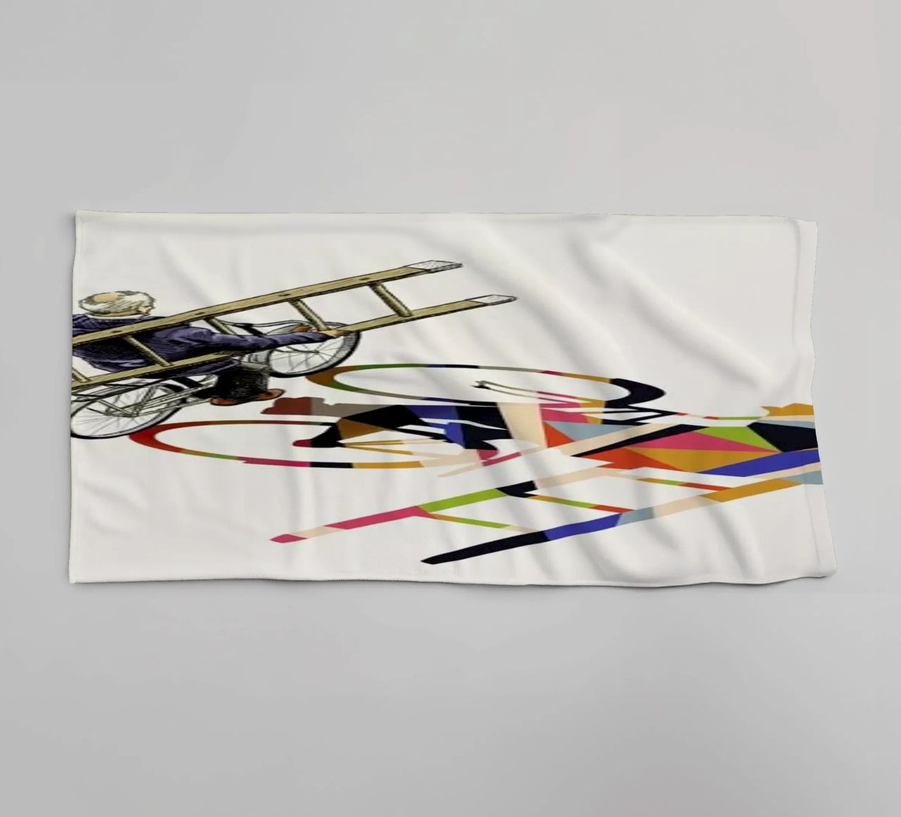 Walking Shadow - Bicyclist towel by Jason Ratliff