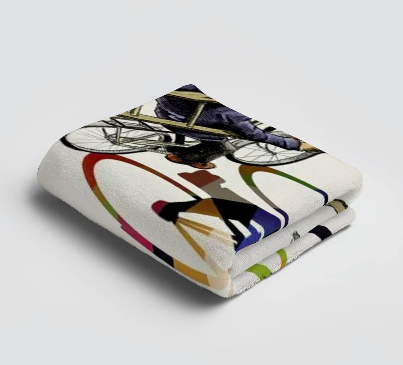Walking Shadow - Bicyclist towel by Jason Ratliff