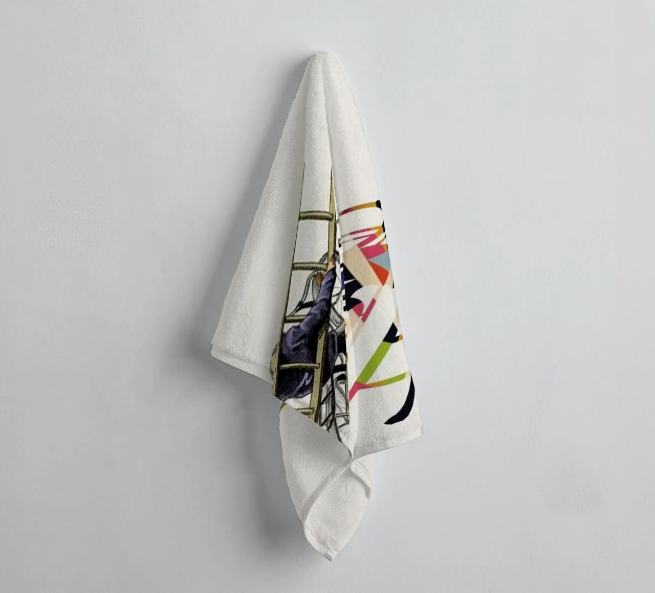 Walking Shadow - Bicyclist towel by Jason Ratliff