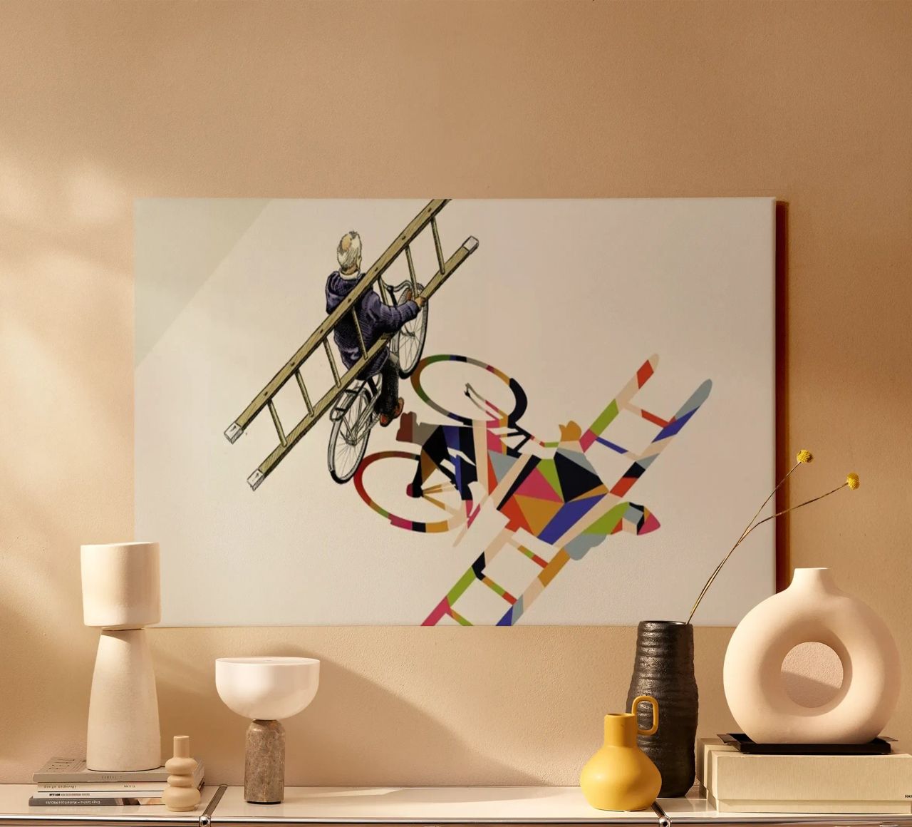 Walking Shadow - Bicyclist canvas by Jason Ratliff
