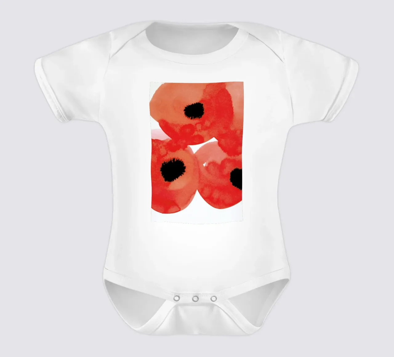 Flowers 002 short-sleeve baby romper by Niina Pechkovskaya