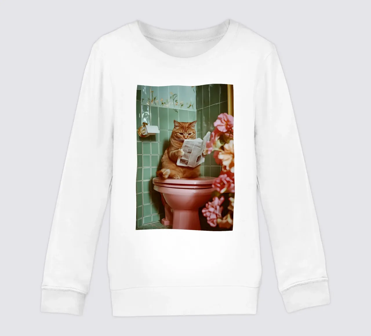 Katze liest Zeitung felpa bambino da NORDLICHT DESIGNS
