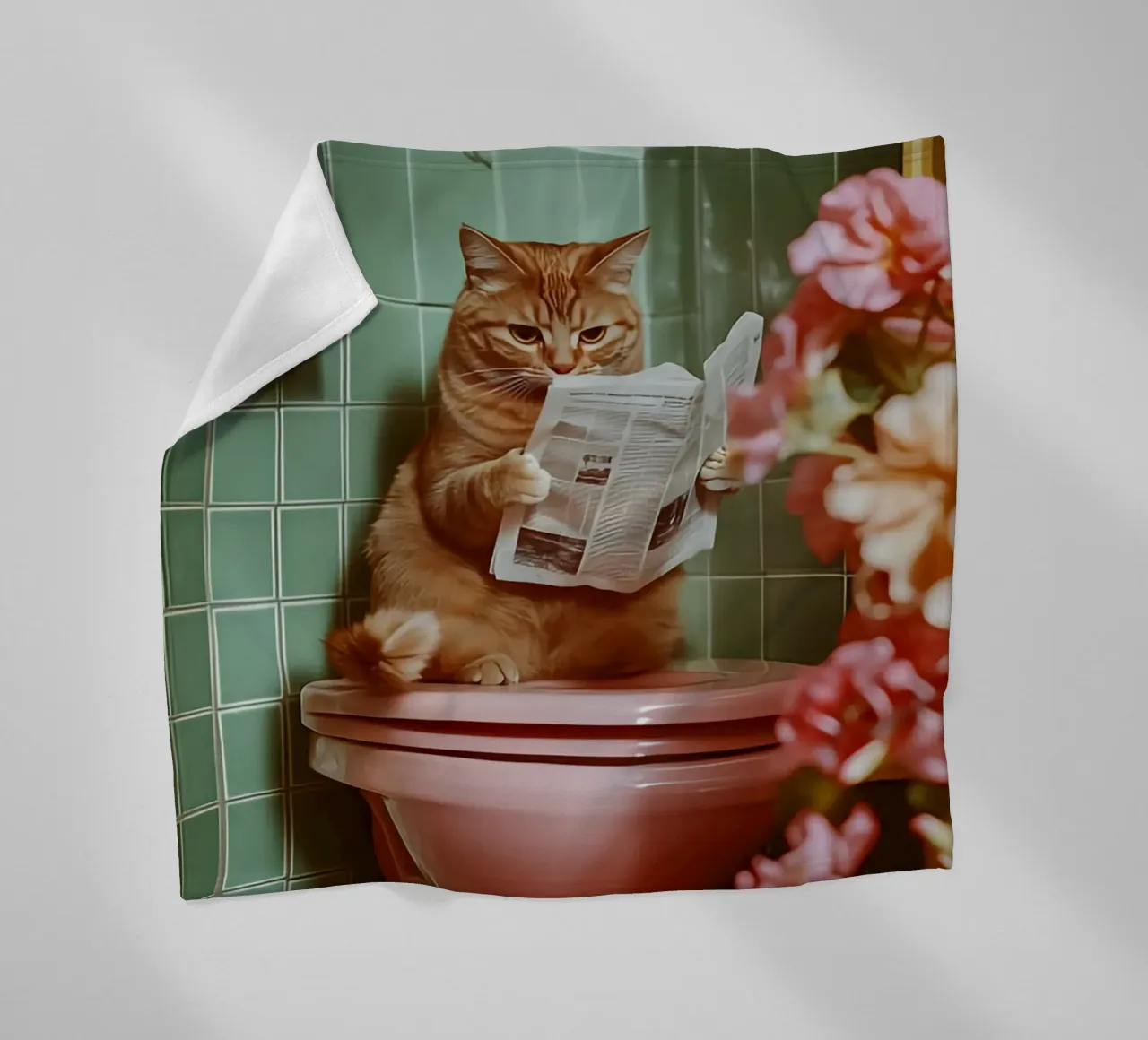 Katze liest Zeitung coperta in pile da NORDLICHT DESIGNS