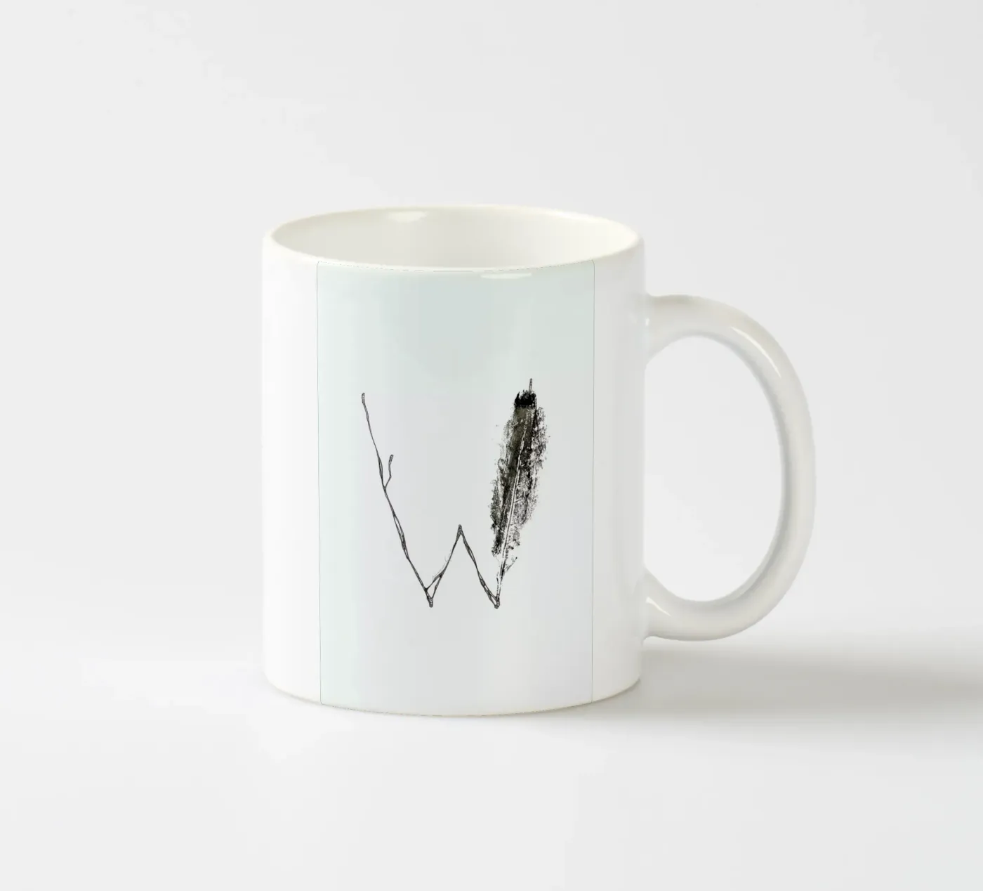 W ceramic mug by Marina Guiu