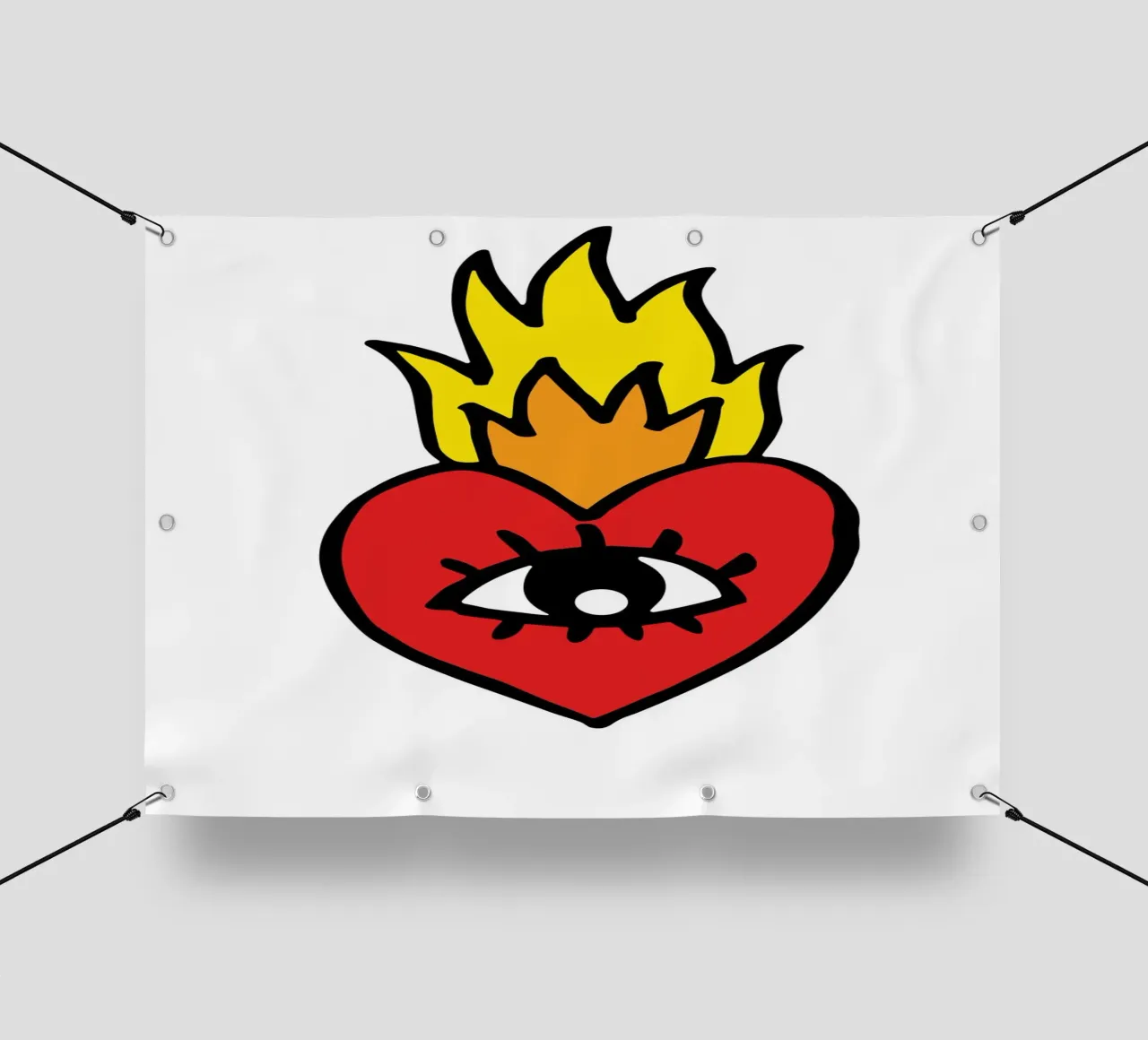 stylized red heart telo in pvc da ramosashop