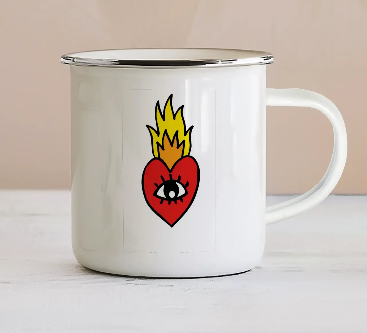 stylized red heart tazza in smalto da ramosashop
