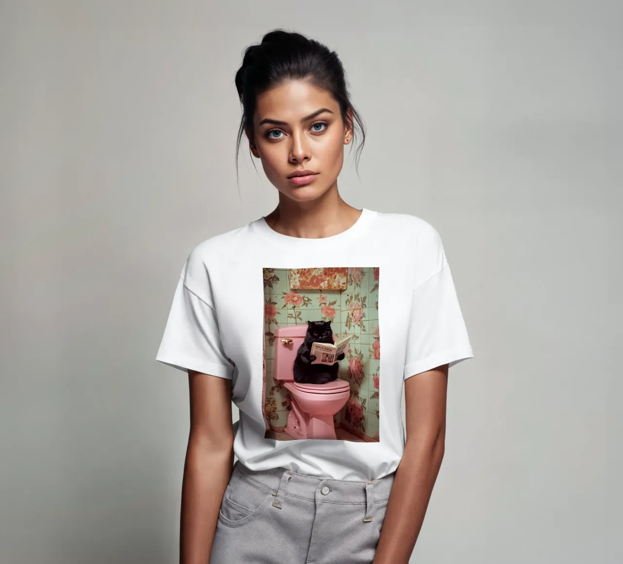 Katze liest Zeitung t-shirt by NORDLICHT DESIGNS