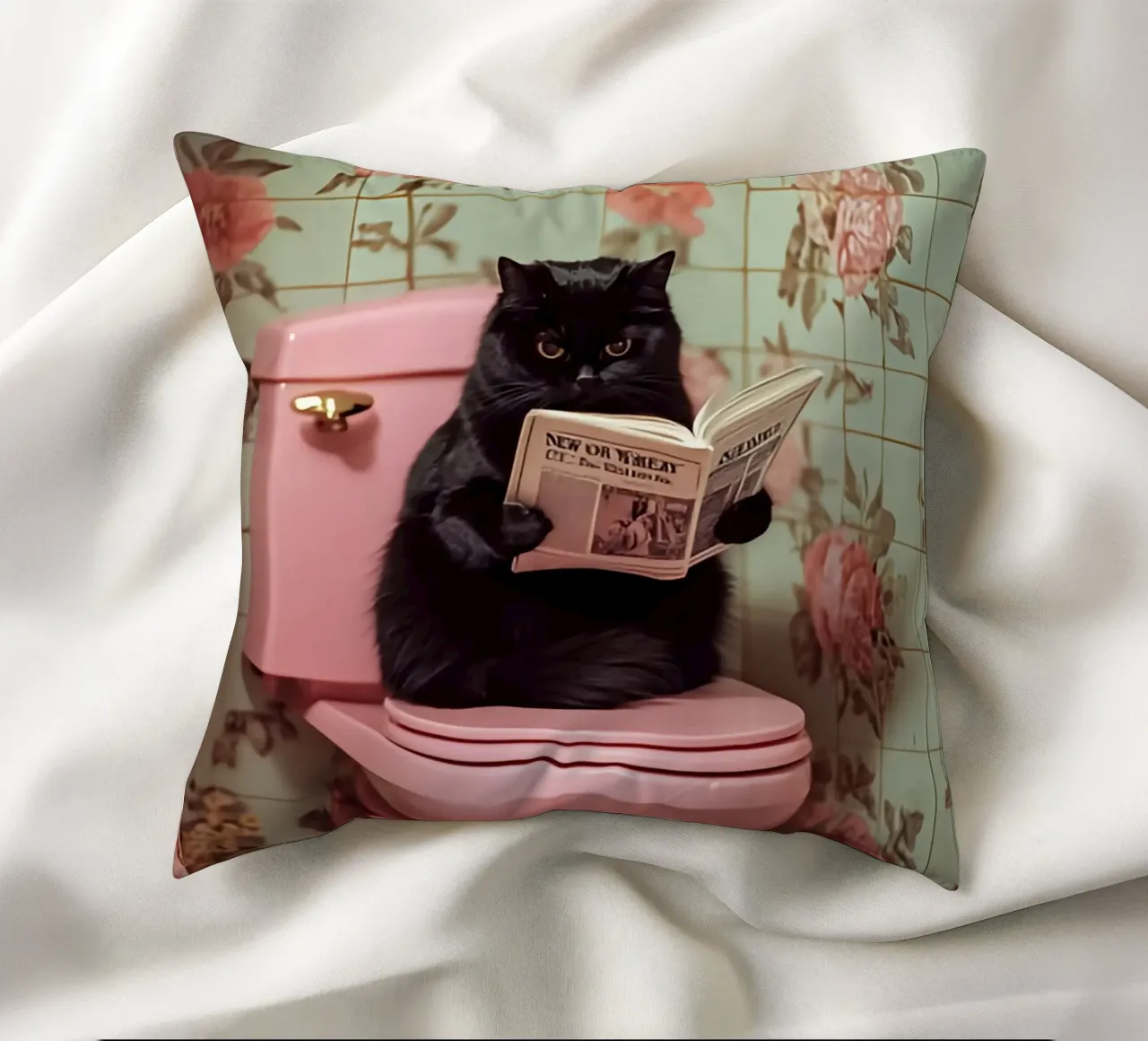 Katze liest Zeitung cuscino da NORDLICHT DESIGNS