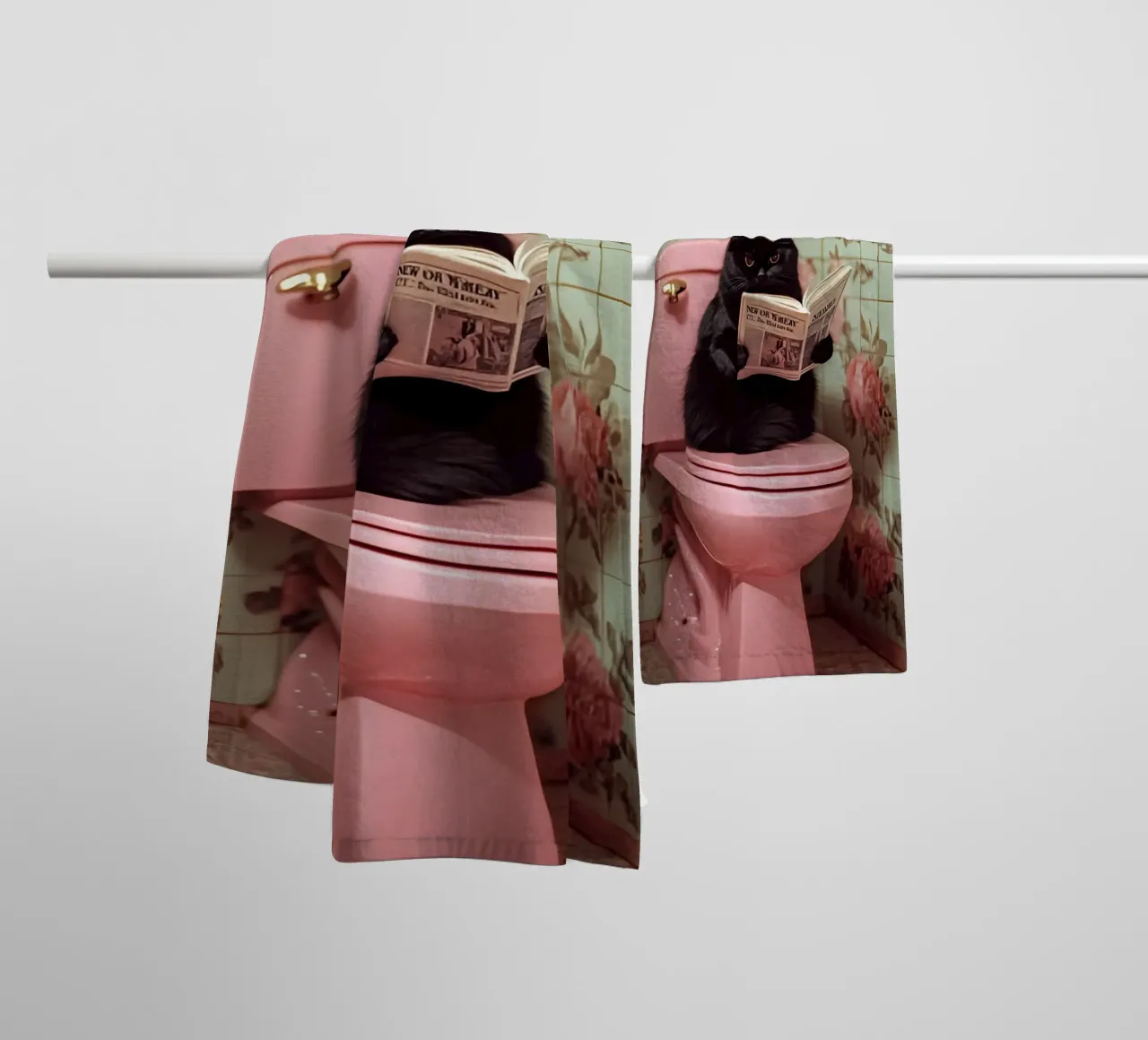 Katze liest Zeitung towel by NORDLICHT DESIGNS