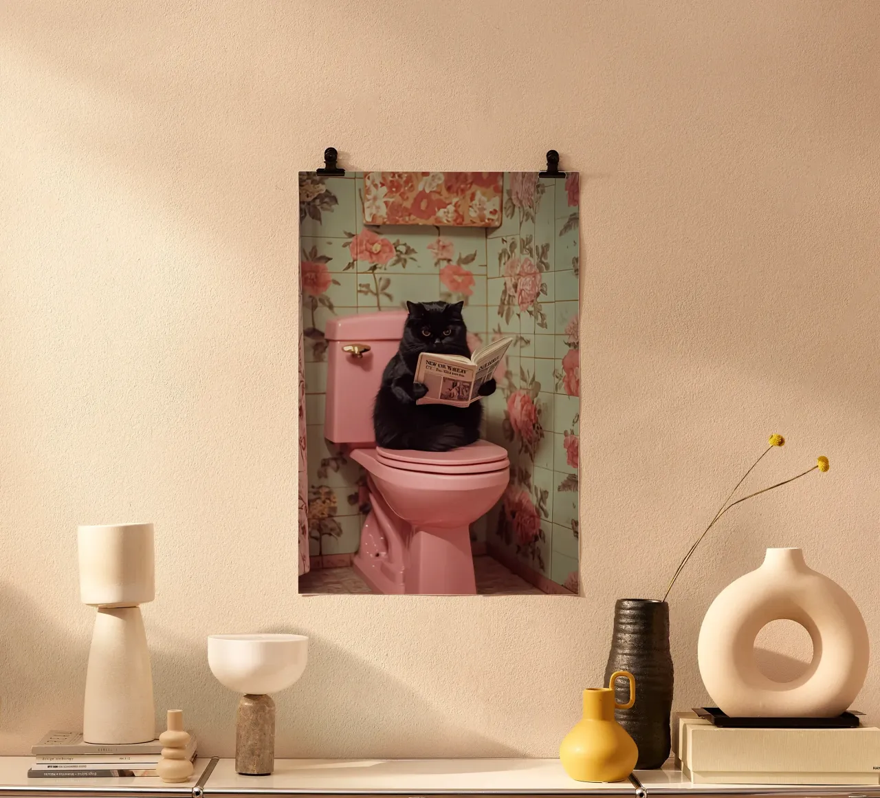 Katze liest Zeitung carta hahnemühle da NORDLICHT DESIGNS