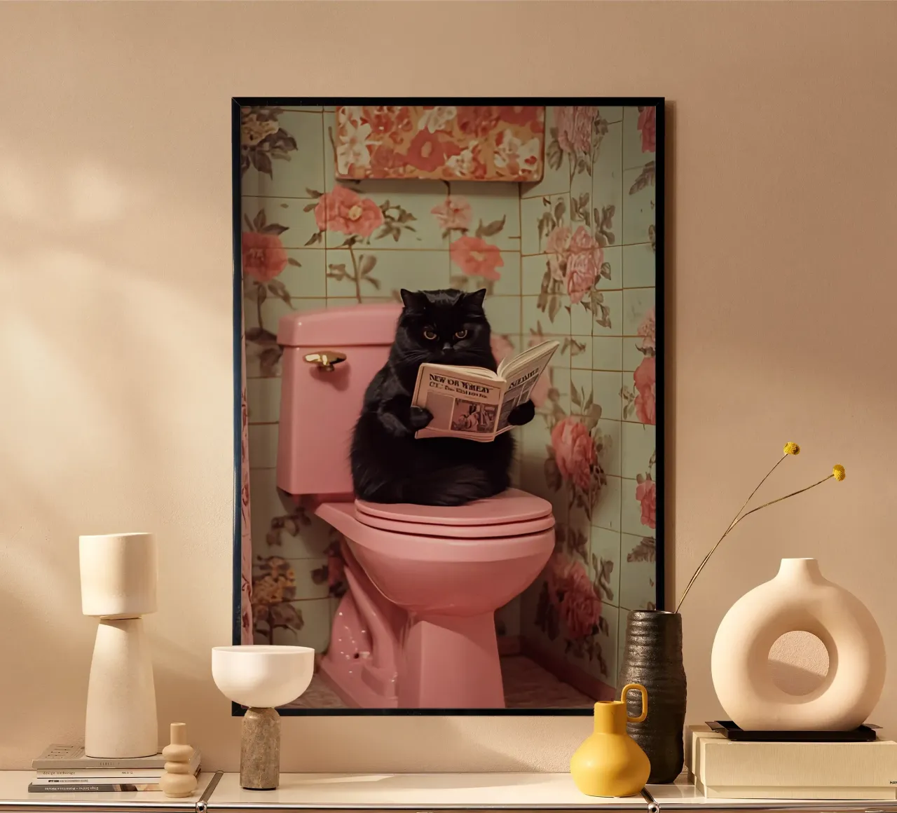 Katze liest Zeitung carta hahnemühle da NORDLICHT DESIGNS
