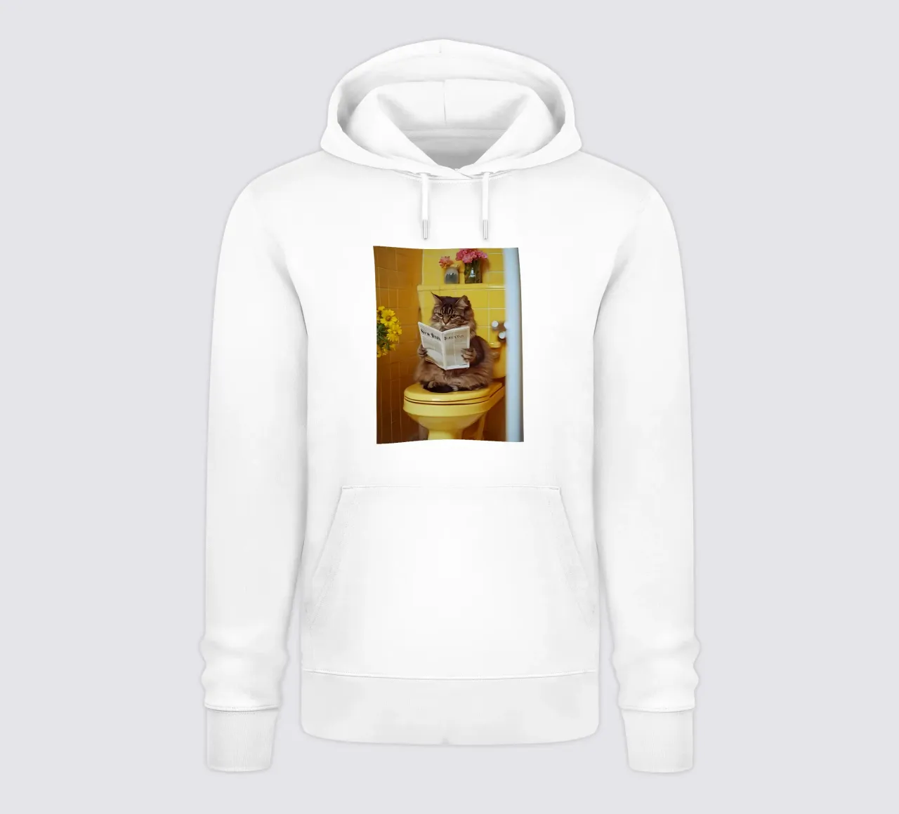 Katze liest Zeitung felpa con cappuccio da NORDLICHT DESIGNS