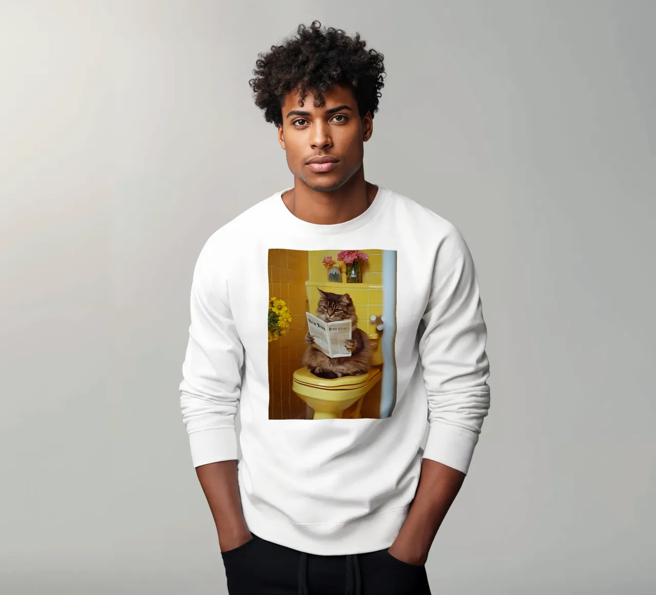 Katze liest Zeitung felpa da NORDLICHT DESIGNS