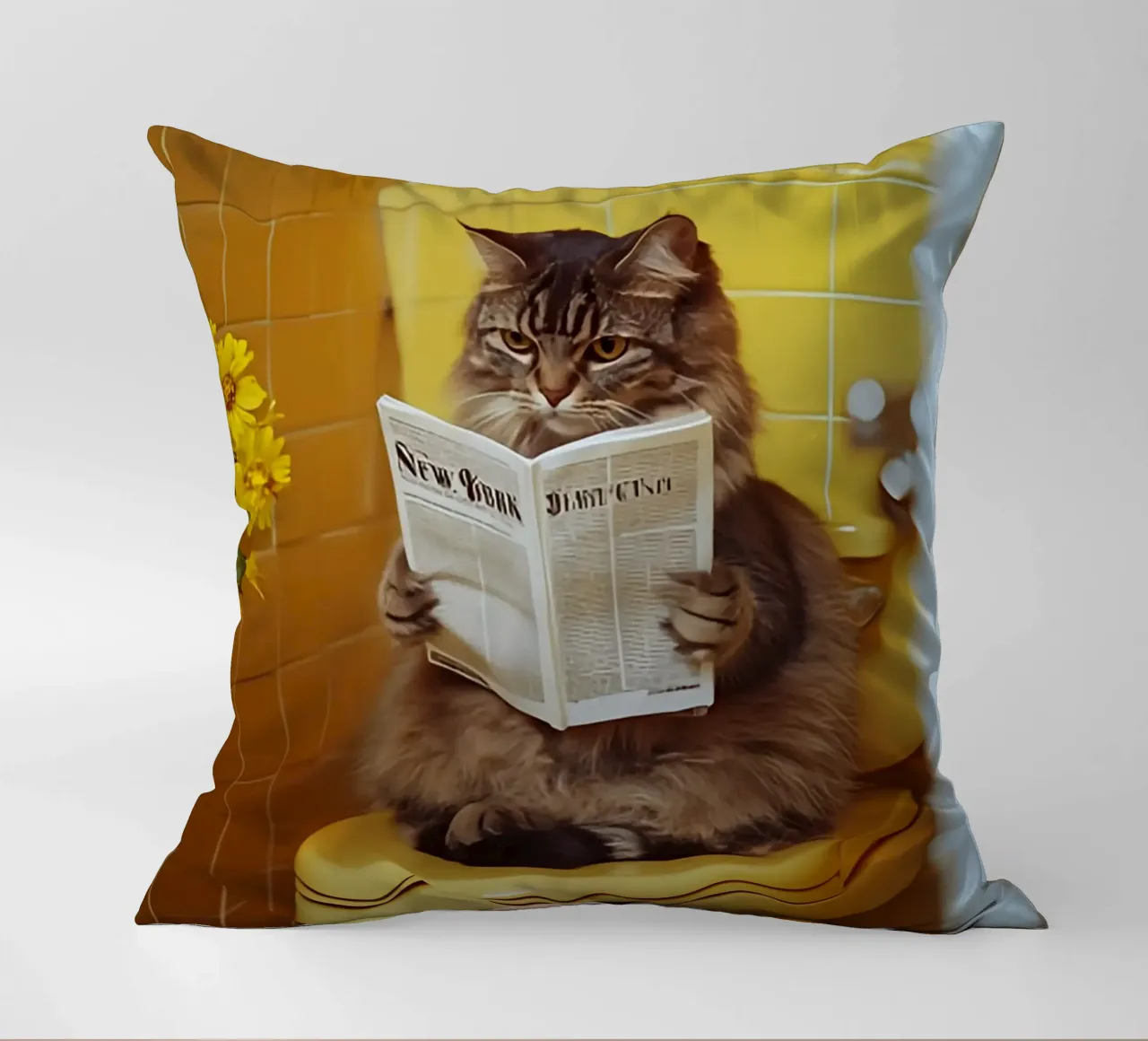 Katze liest Zeitung cuscino da NORDLICHT DESIGNS