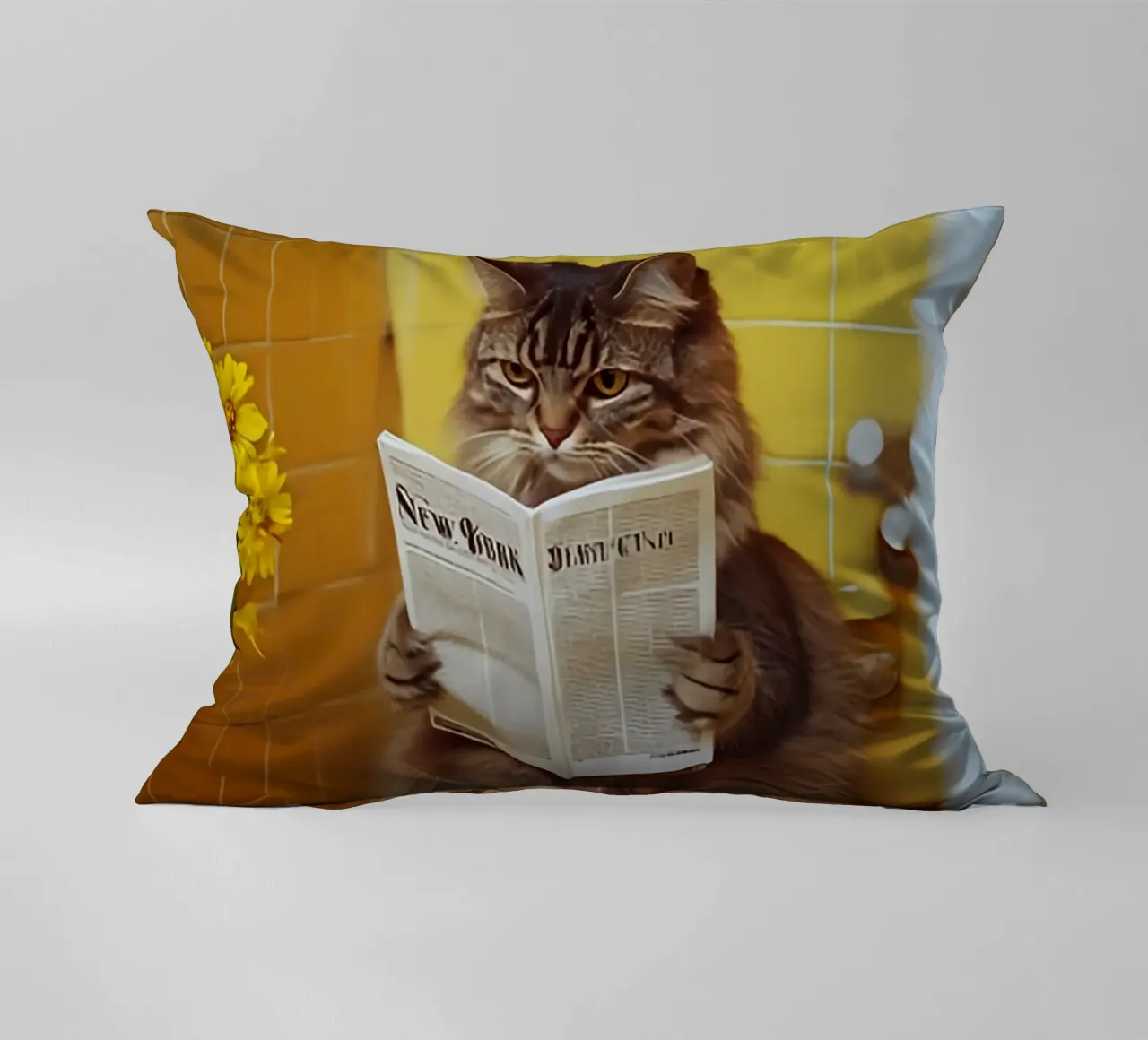 Katze liest Zeitung cuscino da NORDLICHT DESIGNS