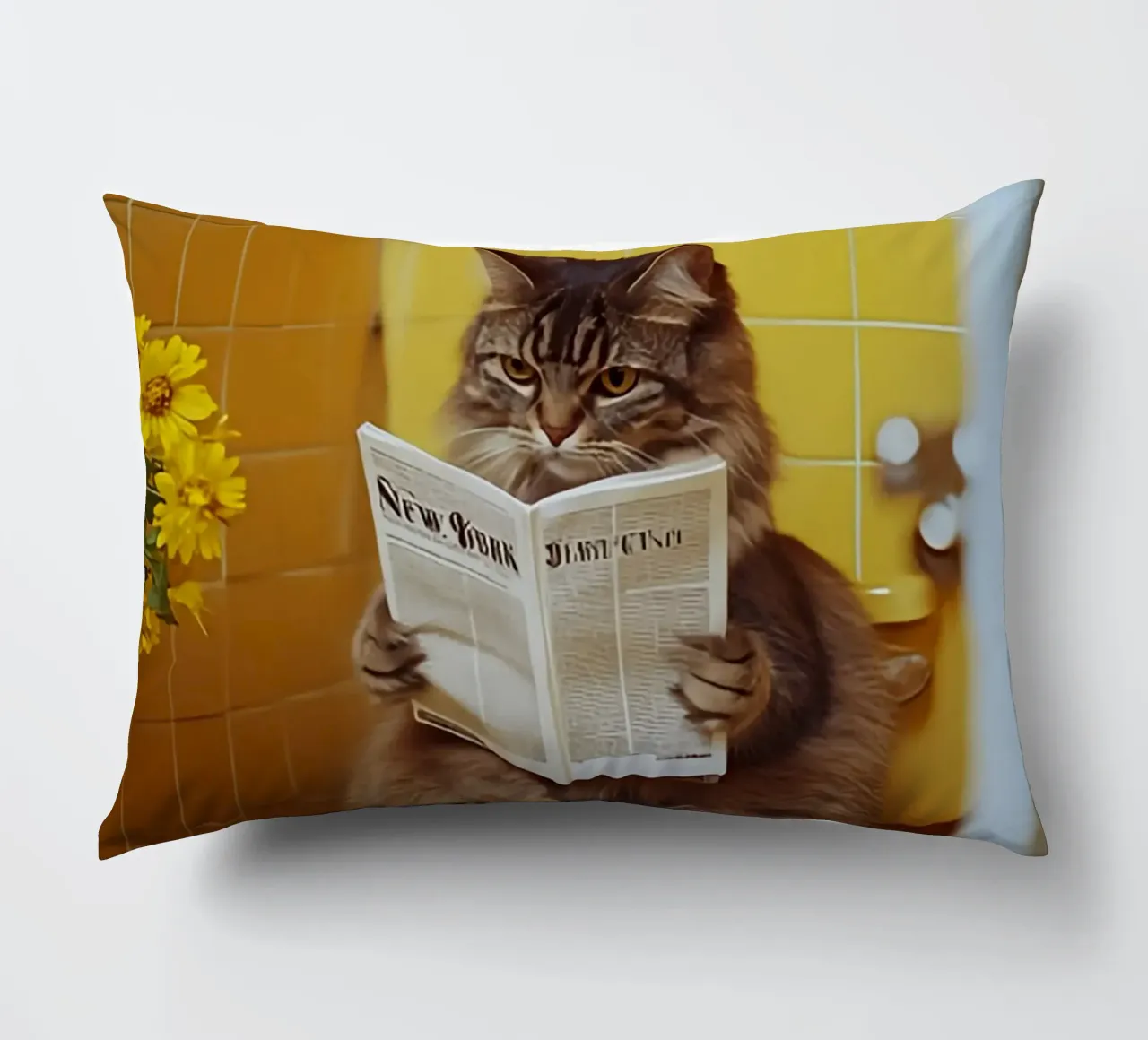 Katze liest Zeitung cuscino da NORDLICHT DESIGNS