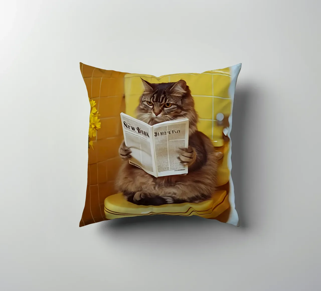 Katze liest Zeitung cuscino da NORDLICHT DESIGNS
