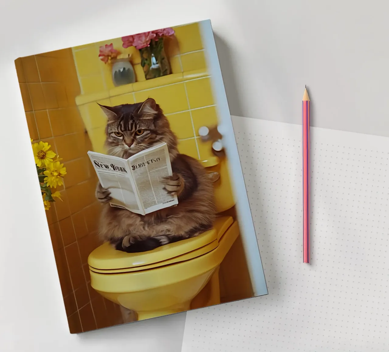 Katze liest Zeitung notebook by NORDLICHT DESIGNS
