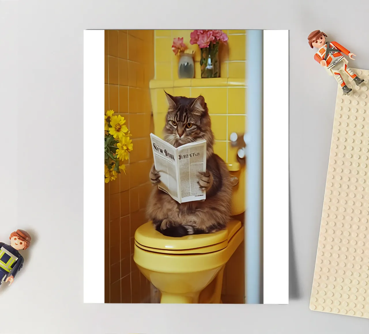 Katze liest Zeitung stickervel van NORDLICHT DESIGNS