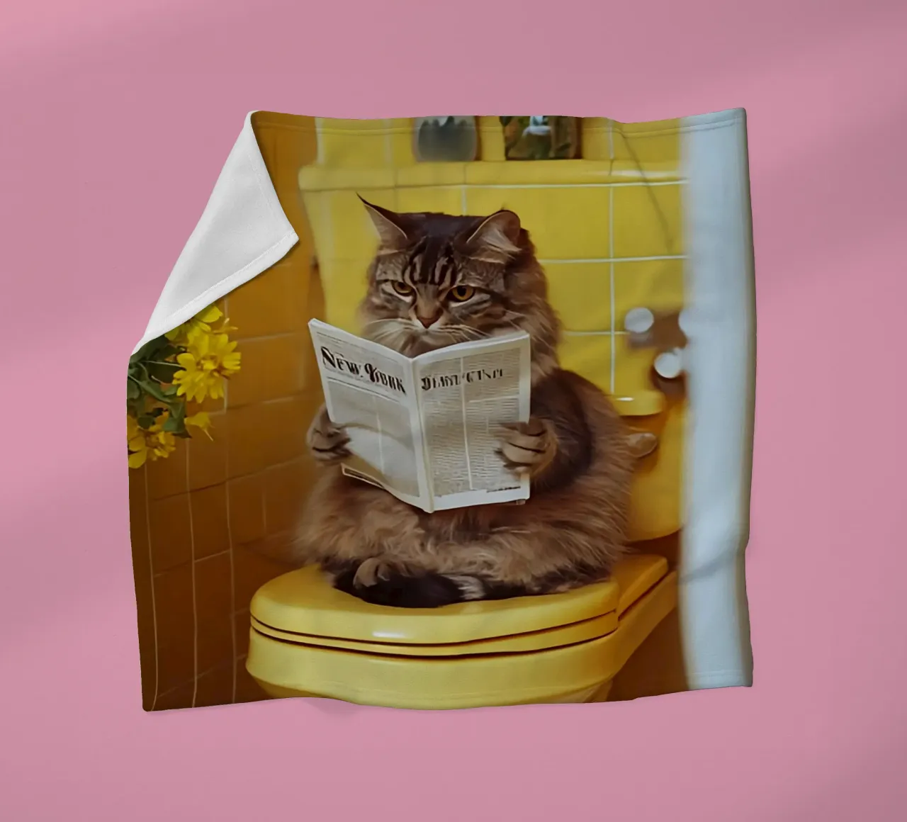 Katze liest Zeitung coperta in pile da NORDLICHT DESIGNS