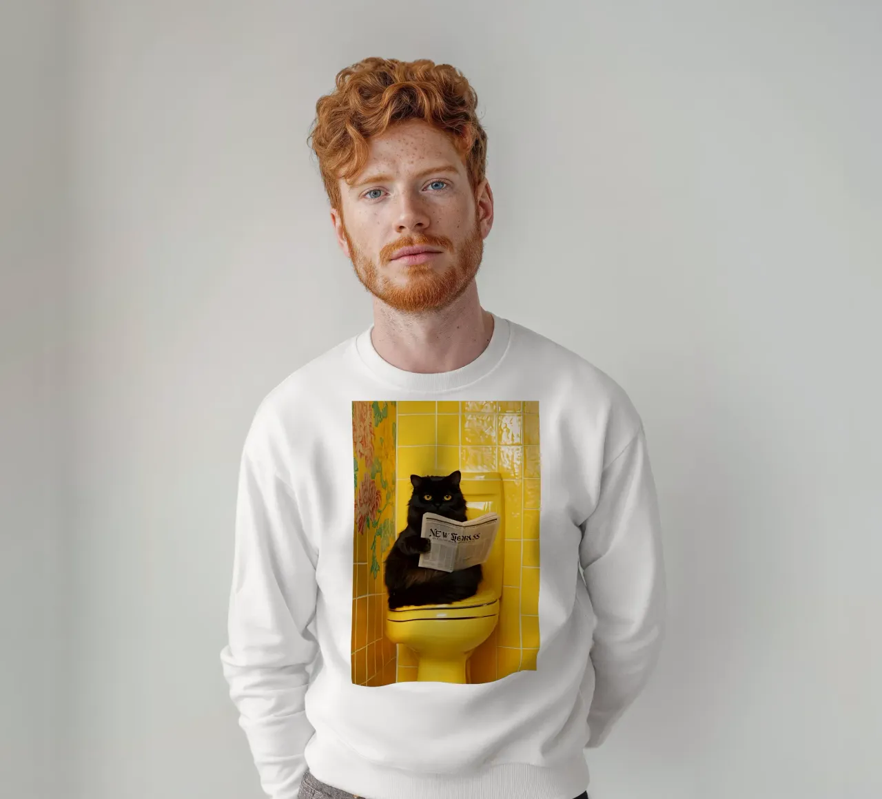 Katze liest Zeitung felpa da NORDLICHT DESIGNS
