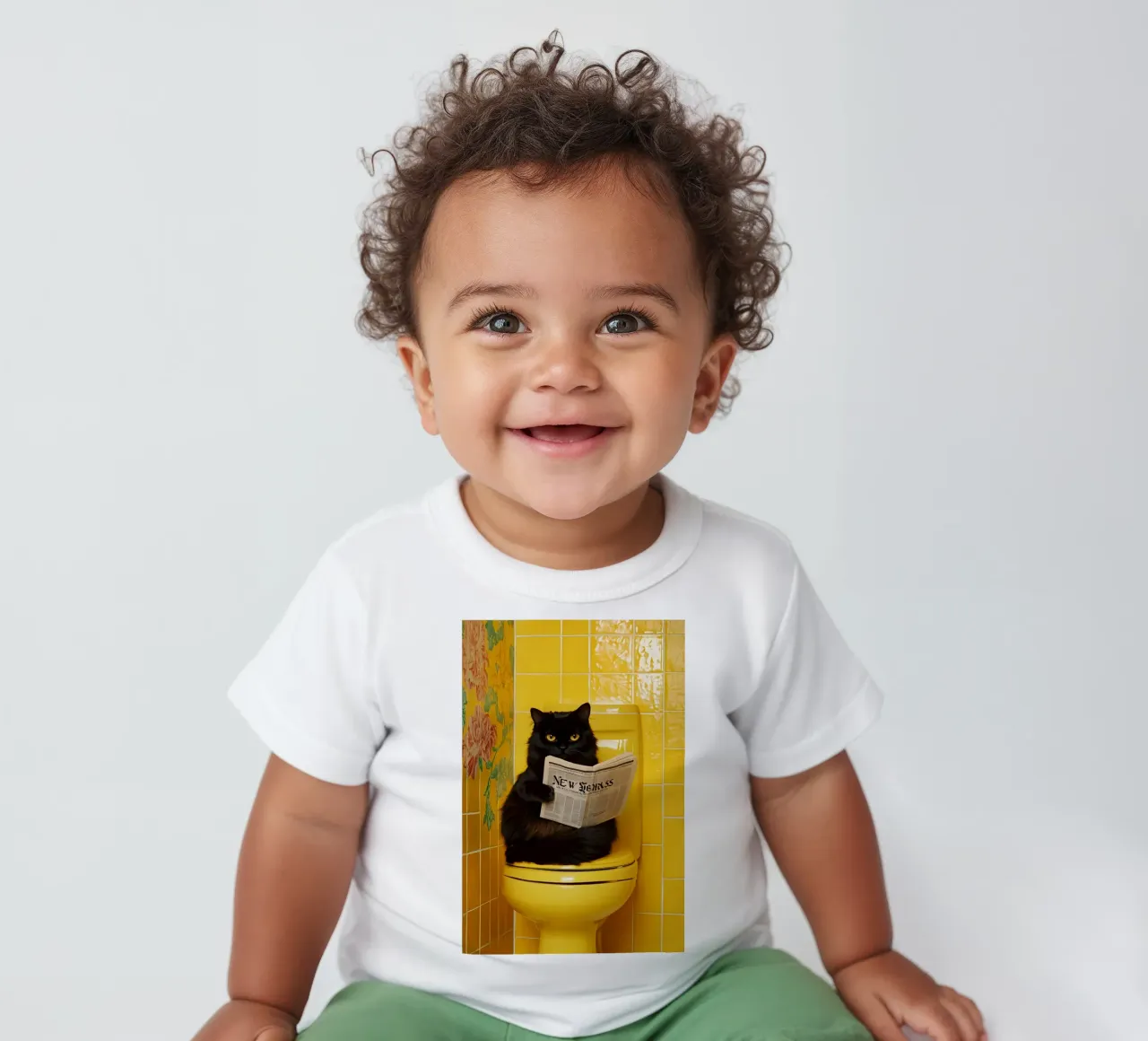 Katze liest Zeitung Baby T-Shirt von NORDLICHT DESIGNS