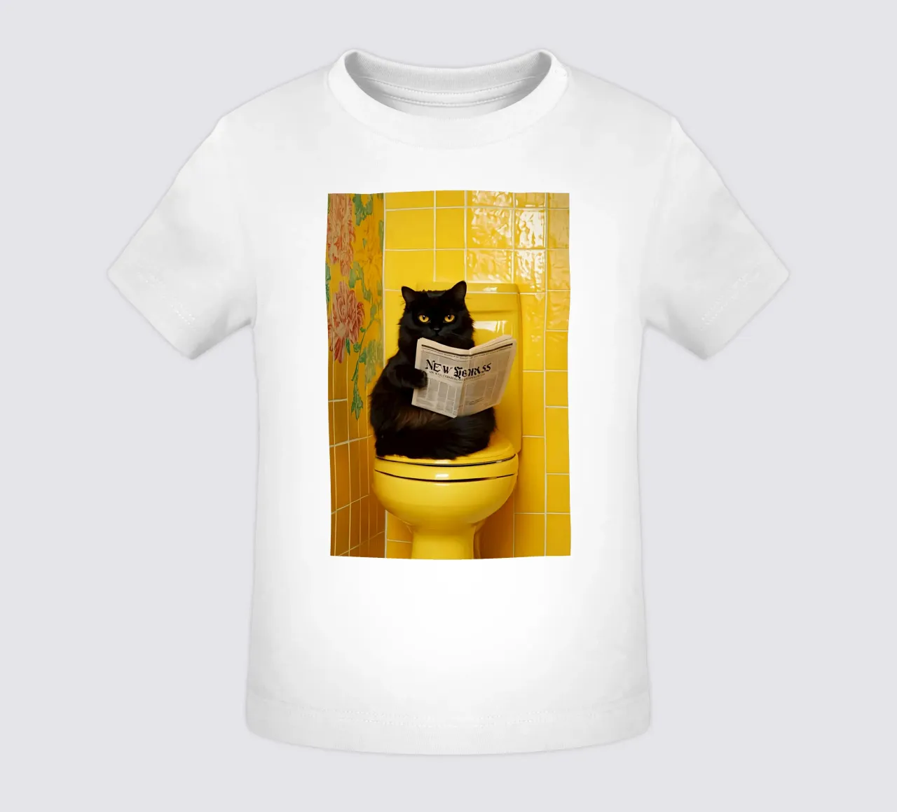 Katze liest Zeitung Baby T-Shirt von NORDLICHT DESIGNS