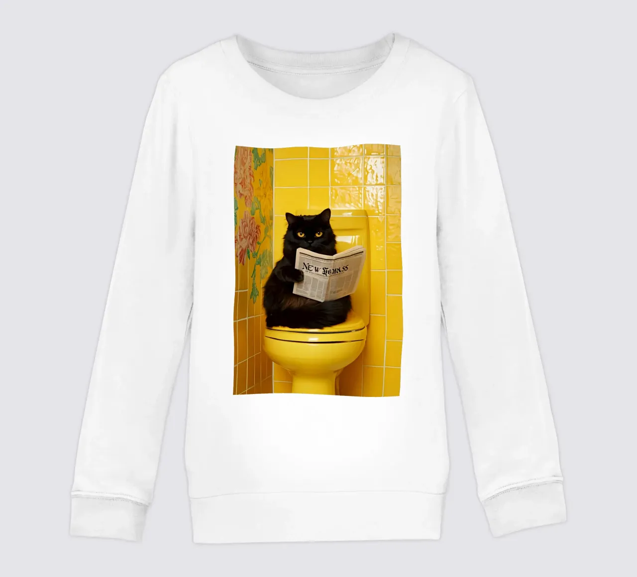 Katze liest Zeitung felpa bambino da NORDLICHT DESIGNS