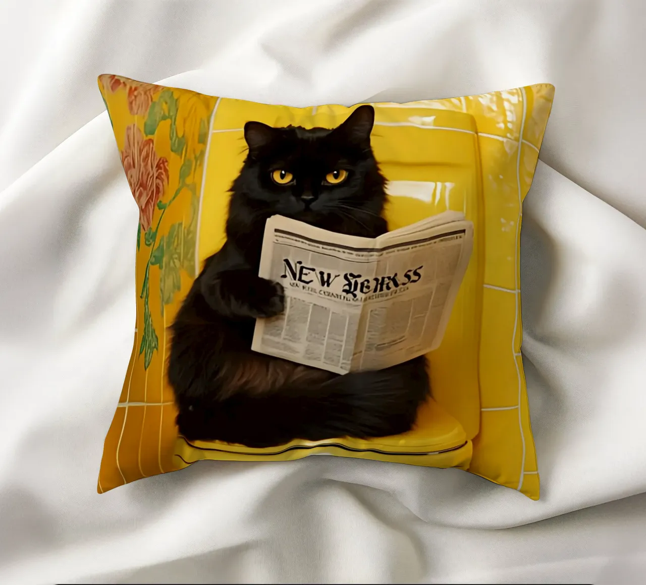 Katze liest Zeitung cuscino da NORDLICHT DESIGNS