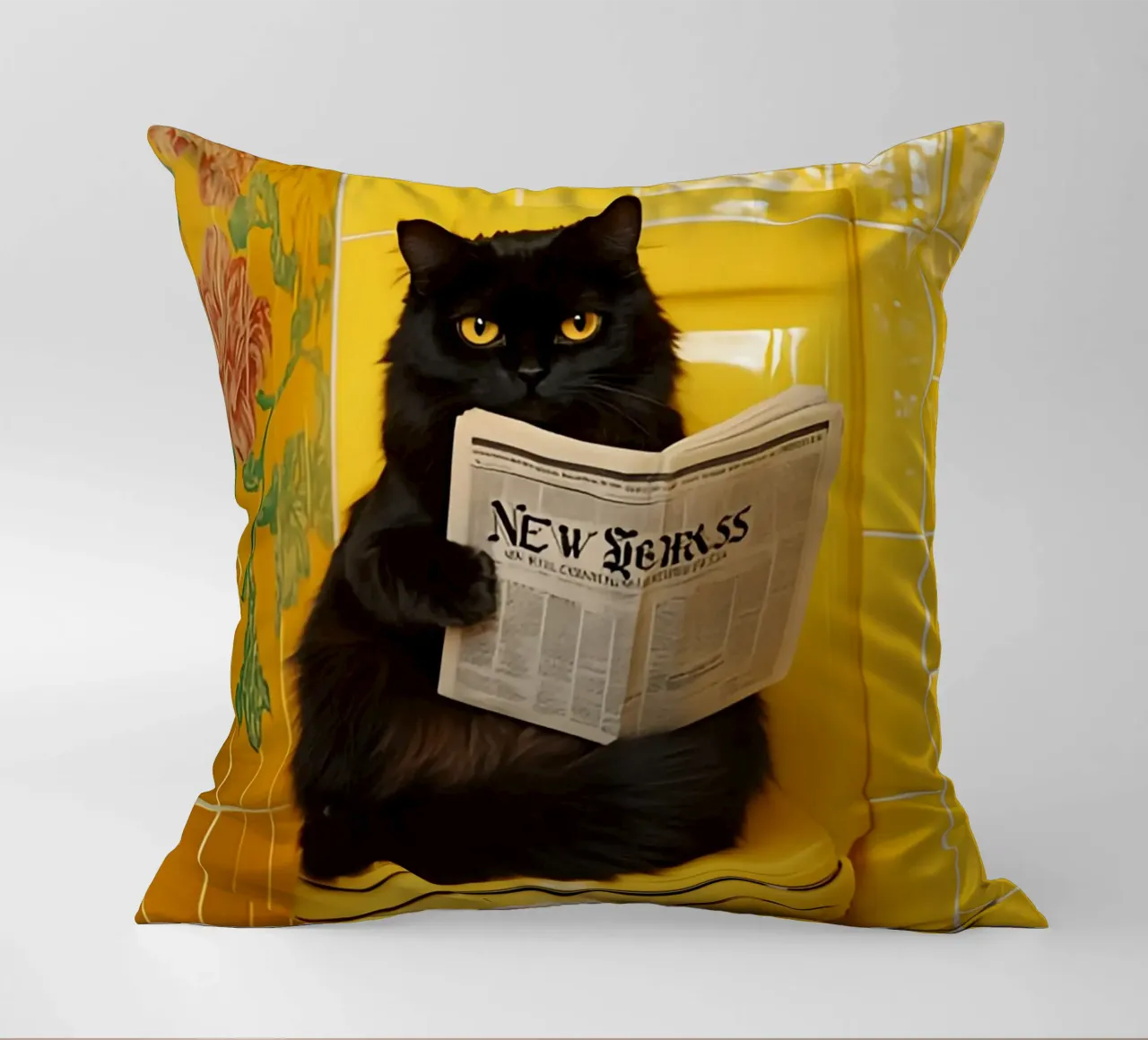 Katze liest Zeitung cuscino da NORDLICHT DESIGNS