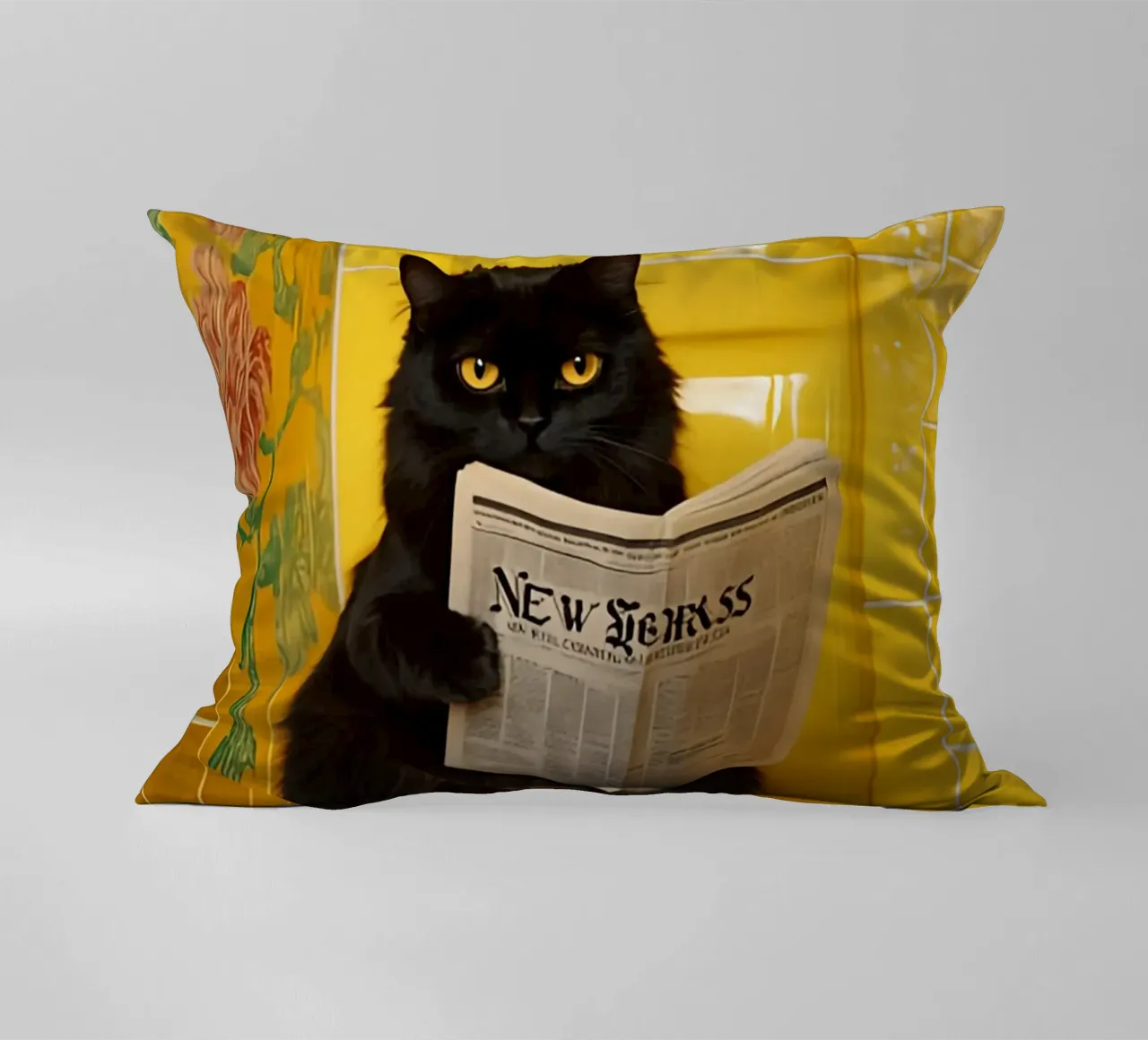 Katze liest Zeitung cuscino da NORDLICHT DESIGNS