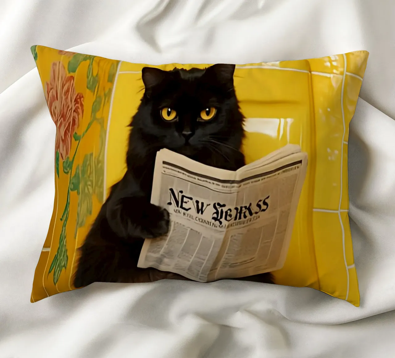 Katze liest Zeitung cuscino da NORDLICHT DESIGNS
