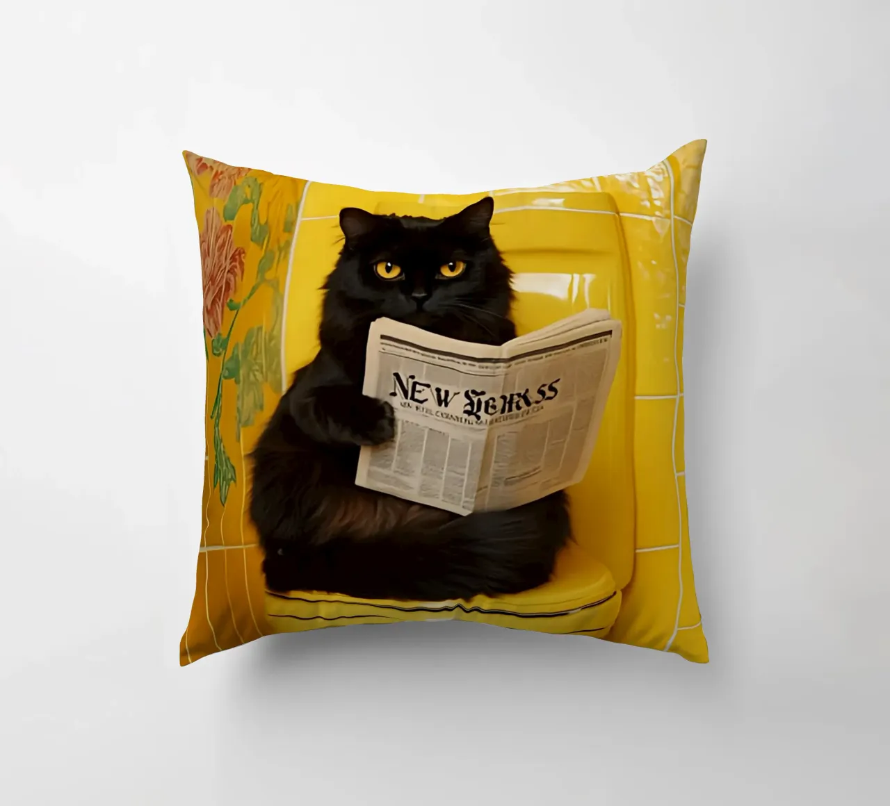 Katze liest Zeitung cuscino da NORDLICHT DESIGNS