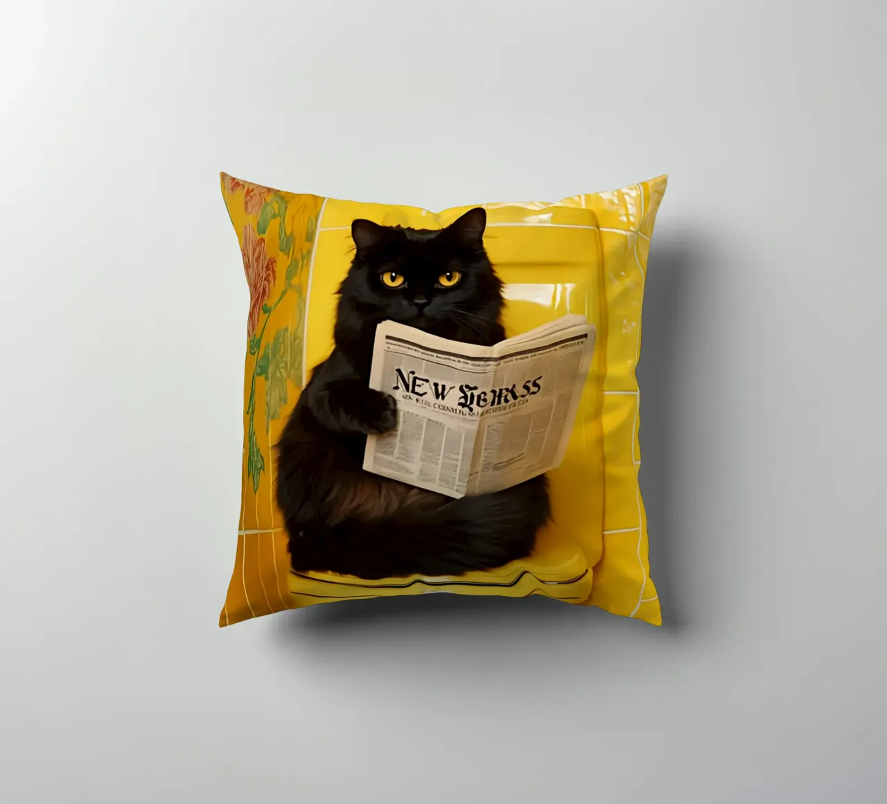 Katze liest Zeitung cuscino da NORDLICHT DESIGNS
