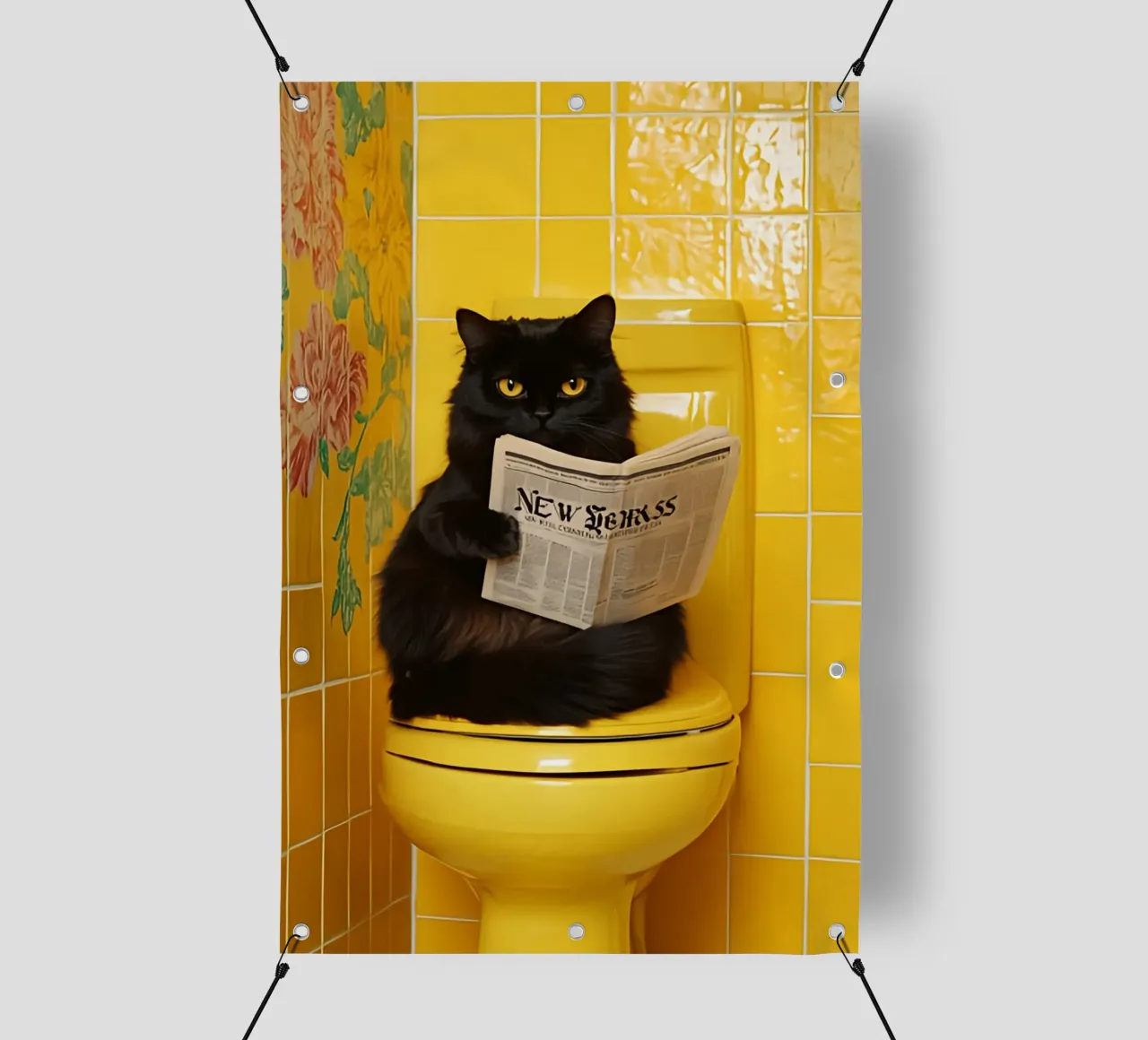 Katze liest Zeitung telo in pvc da NORDLICHT DESIGNS
