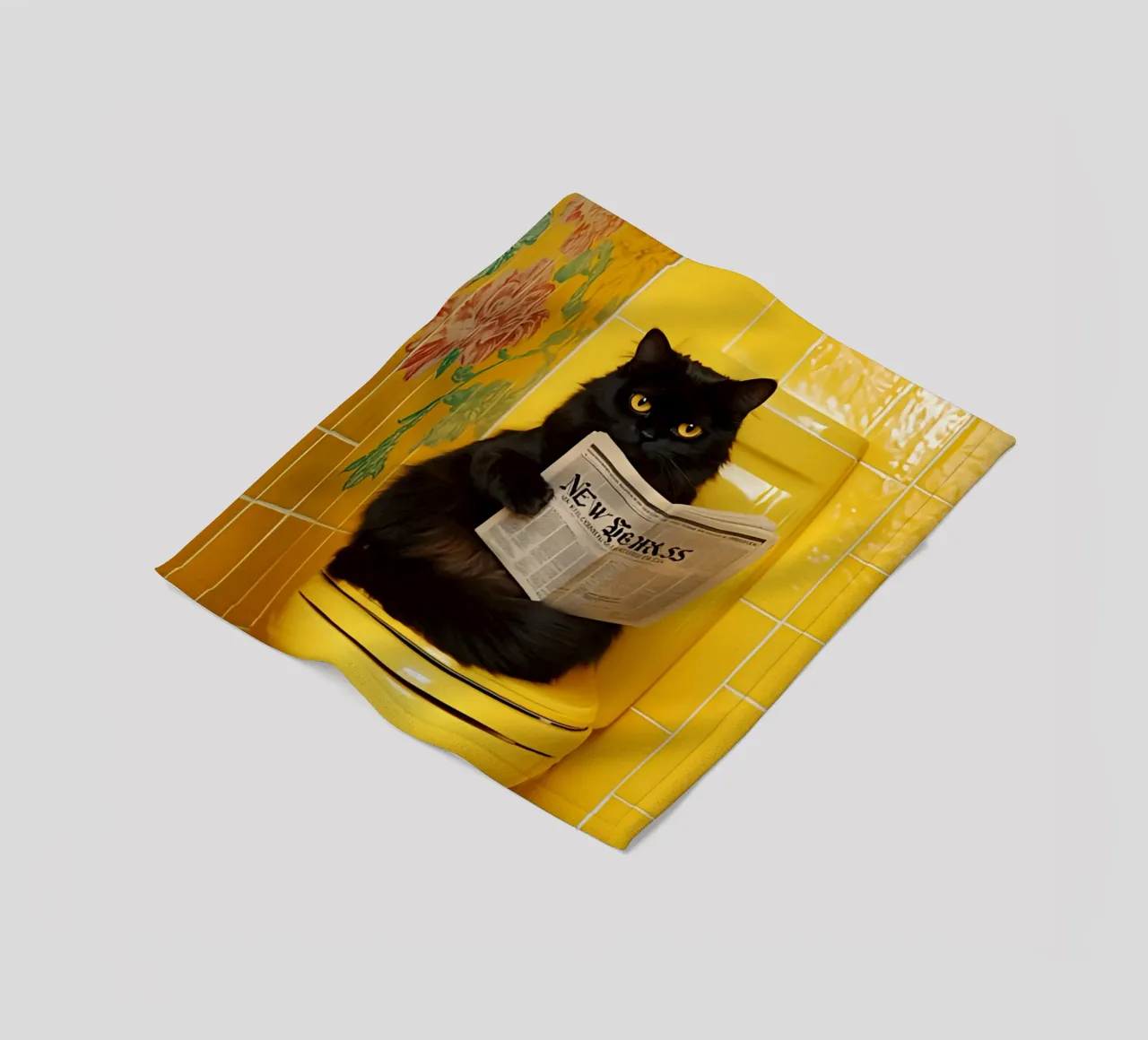 Katze liest Zeitung coperta in pile da NORDLICHT DESIGNS