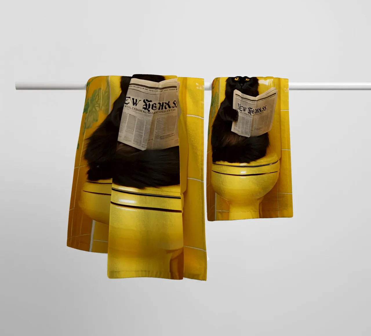 Katze liest Zeitung asciugamano da bagno da NORDLICHT DESIGNS