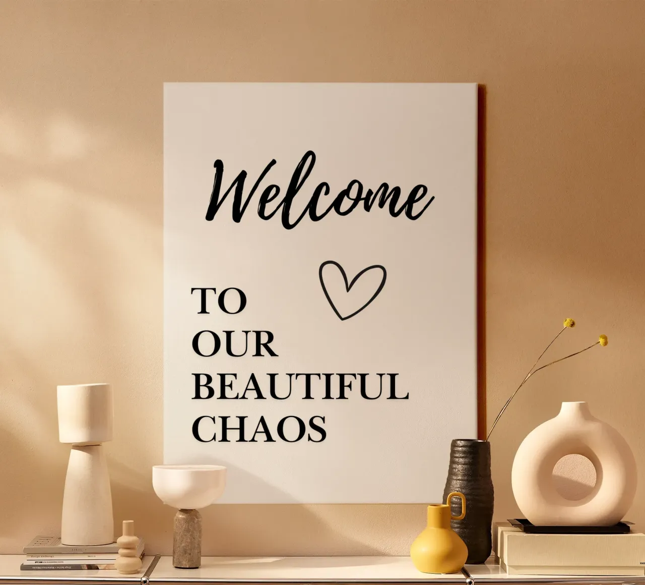 Welcome to our beautiful chaos tela con Cornice a cassetta da NORDLICHT DESIGNS