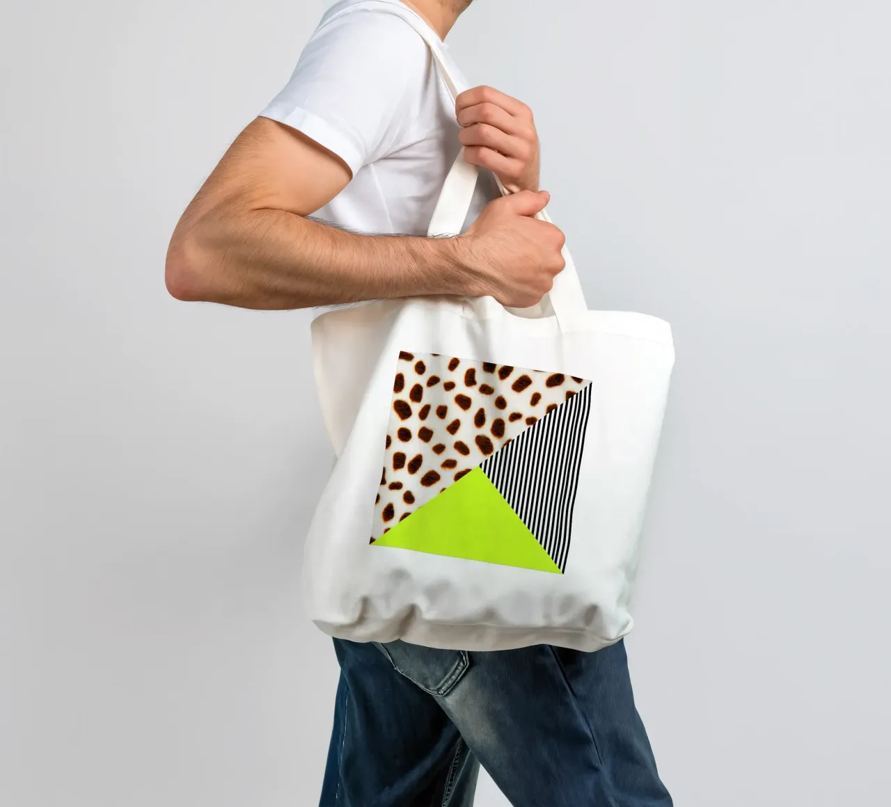 Cheetah Stripe  Neon tote bag by Vasare Nar