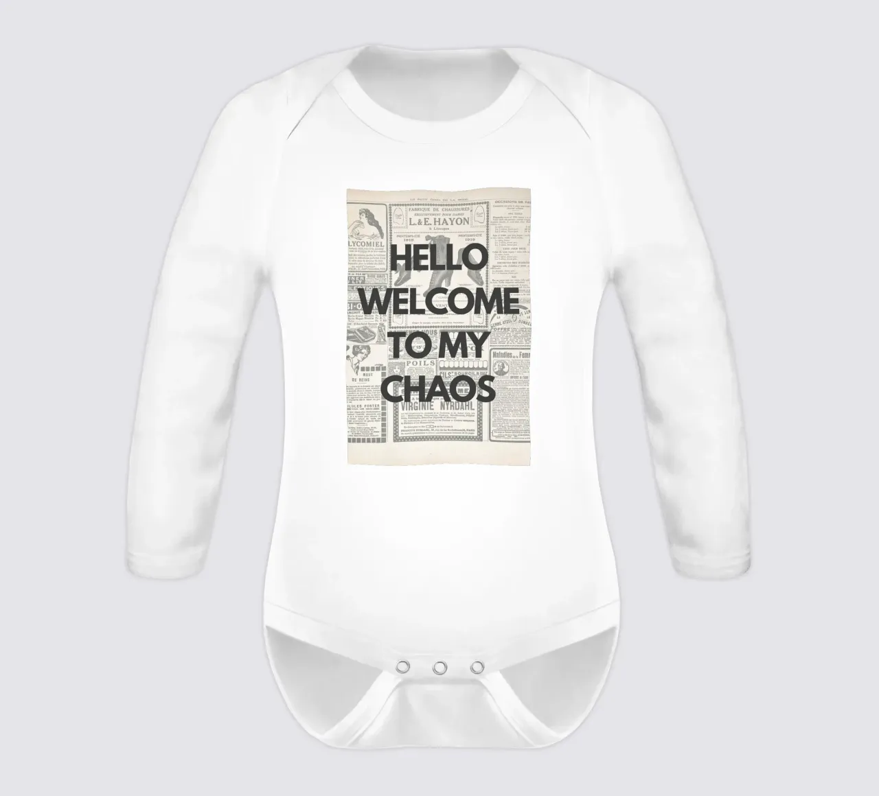 Hello Welcome to my Chaos body neonato maniche lunghe da NORDLICHT DESIGNS
