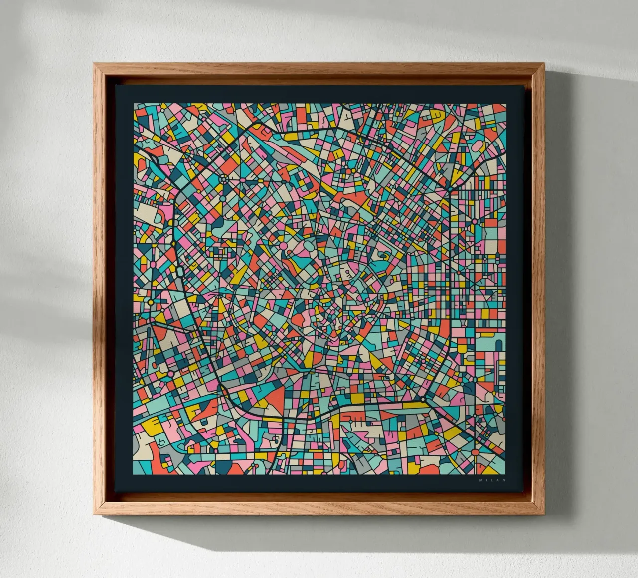 Milaan Kaart canvas met Baklijst van Jazzberry Blue
