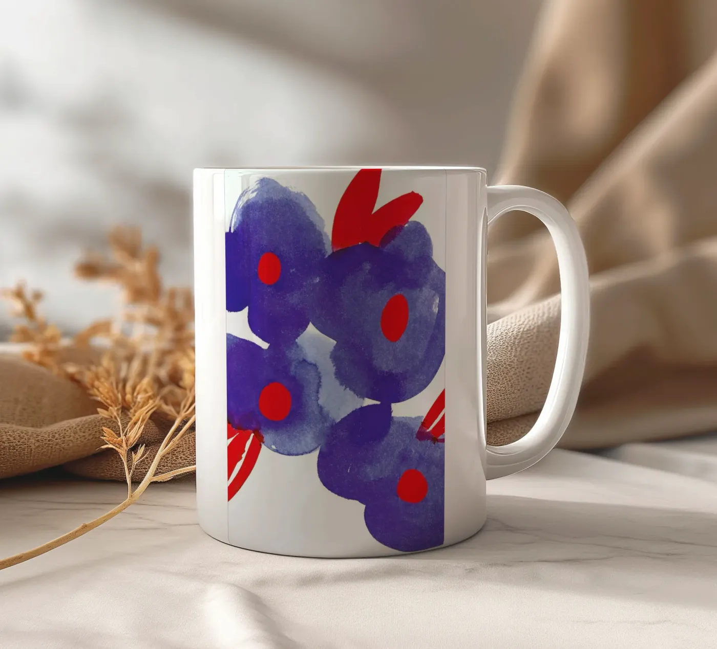 Flowers 006 ceramic mug by Niina Pechkovskaya