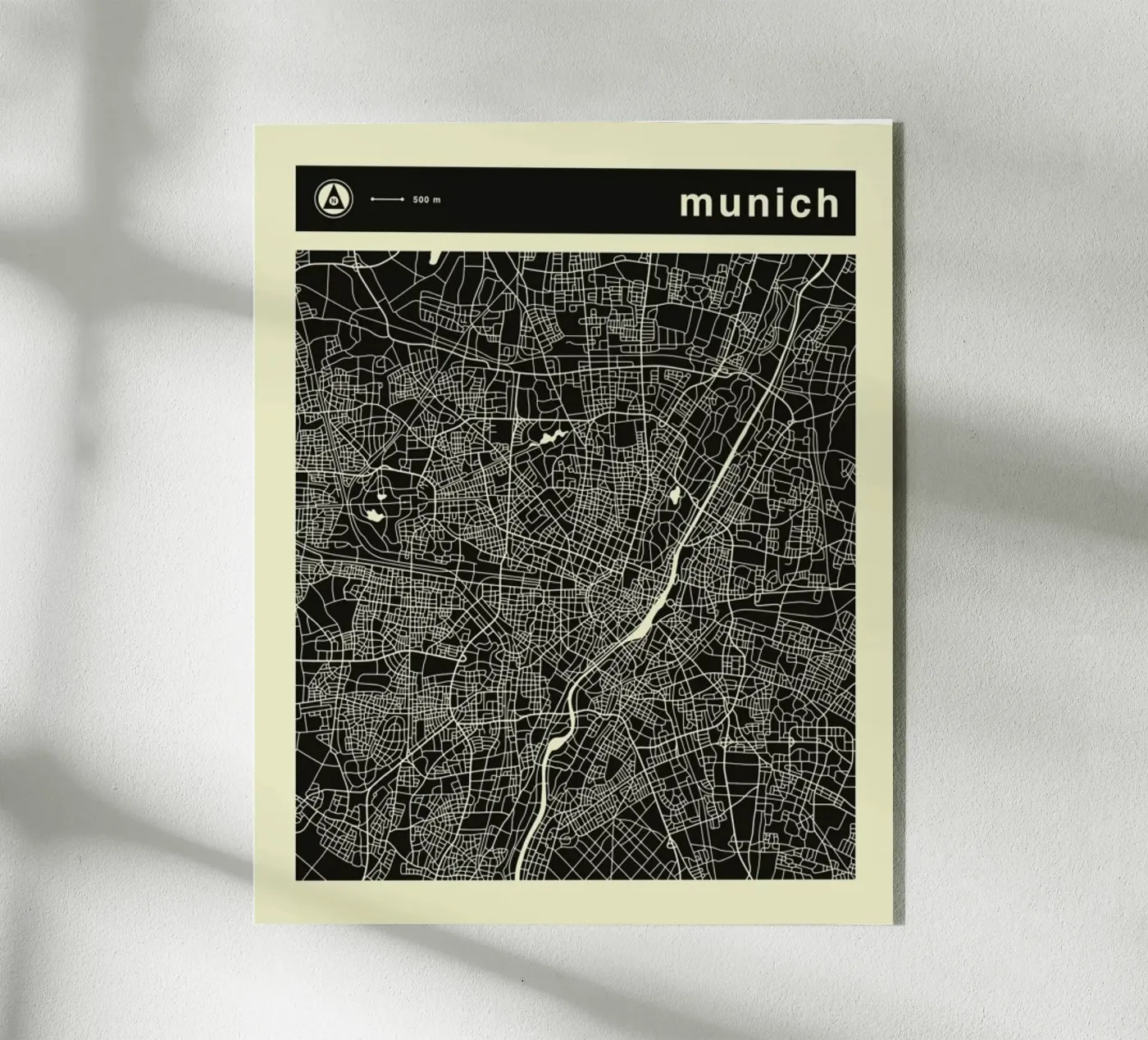 München Kaart acryl van Jazzberry Blue