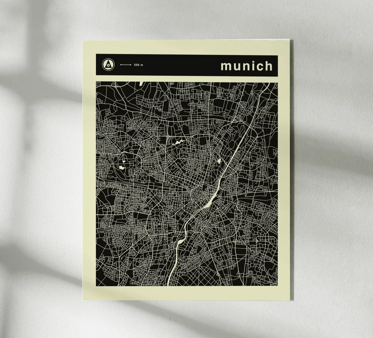 München Kaart acryl van Jazzberry Blue