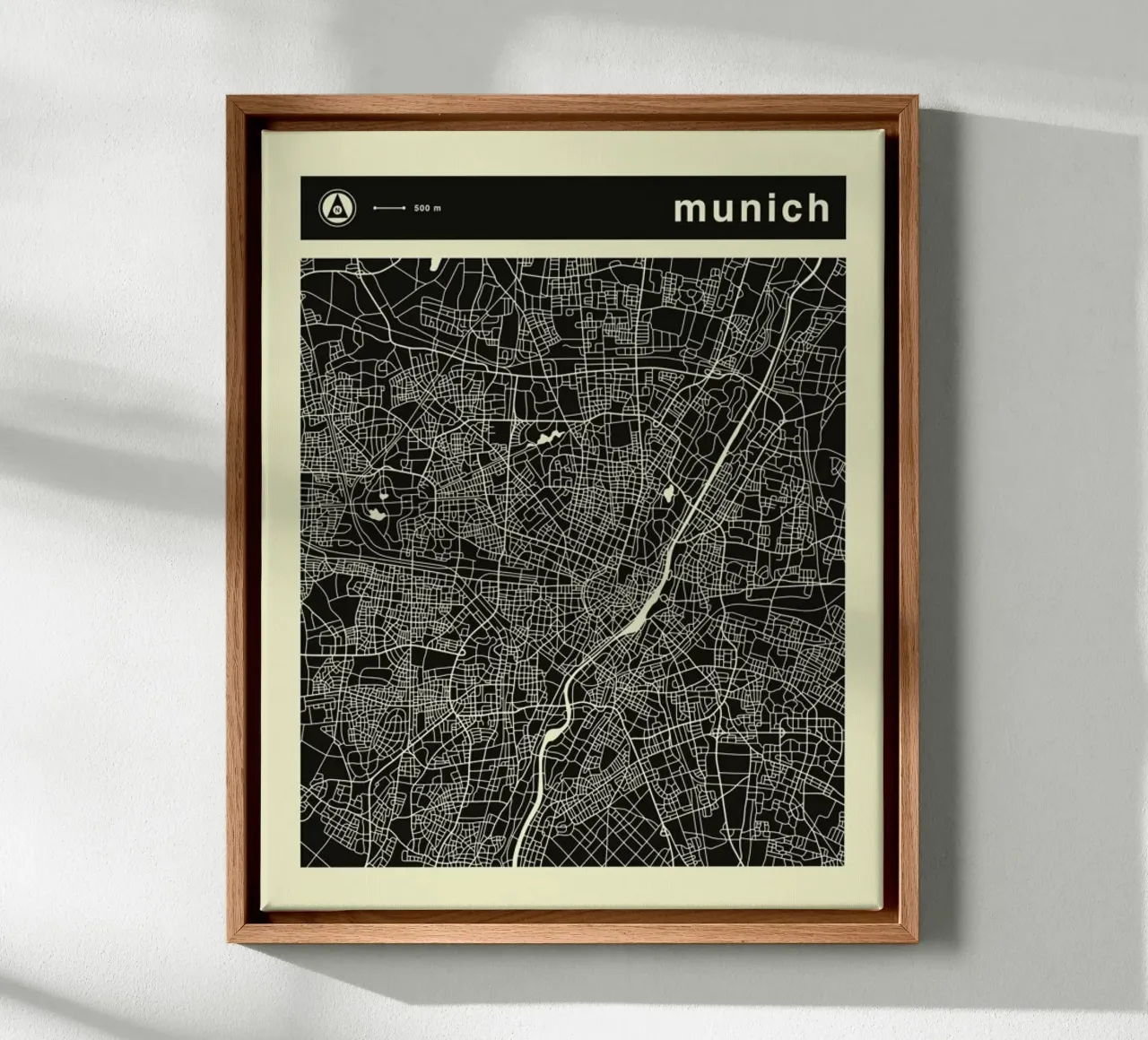 München Kaart canvas van Jazzberry Blue