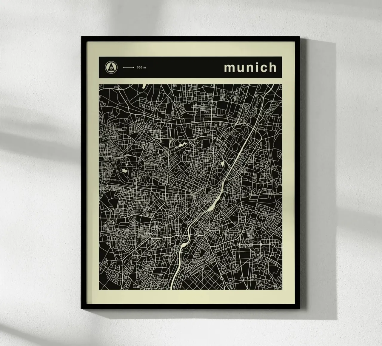 Mappa di Monaco poster da Jazzberry Blue
