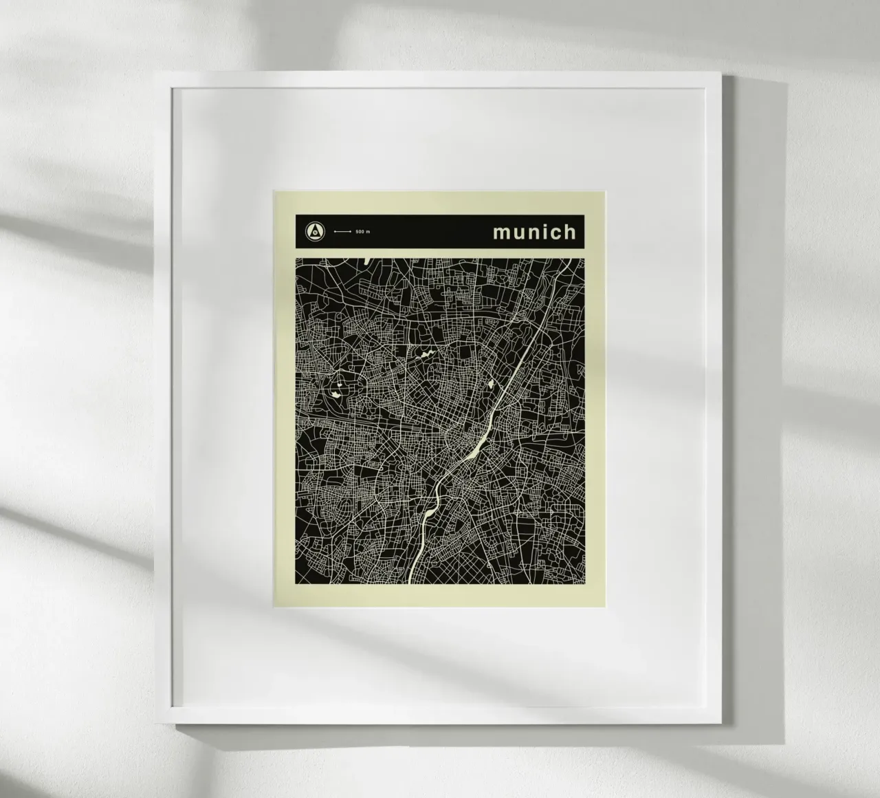 Mappa di Monaco poster da Jazzberry Blue