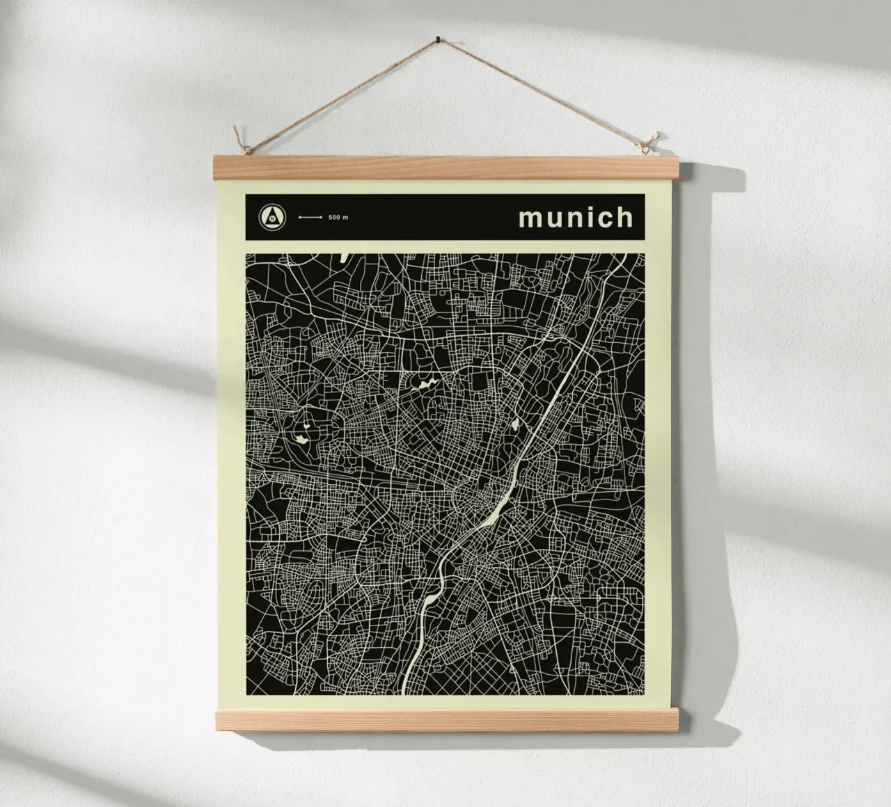 Mappa di Monaco poster da Jazzberry Blue