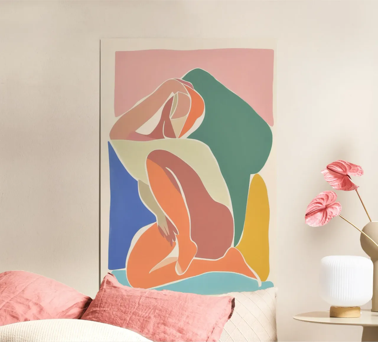 Figura femminile a pastello poster con telaio in legno da Carinaprint