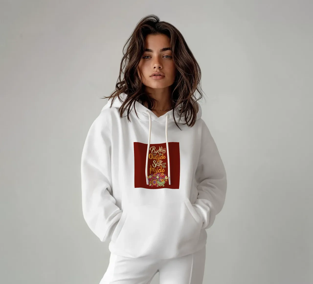 Prickly on the Outside Soft on the i..g flower felpa con cappuccio da Tobe Fonseca